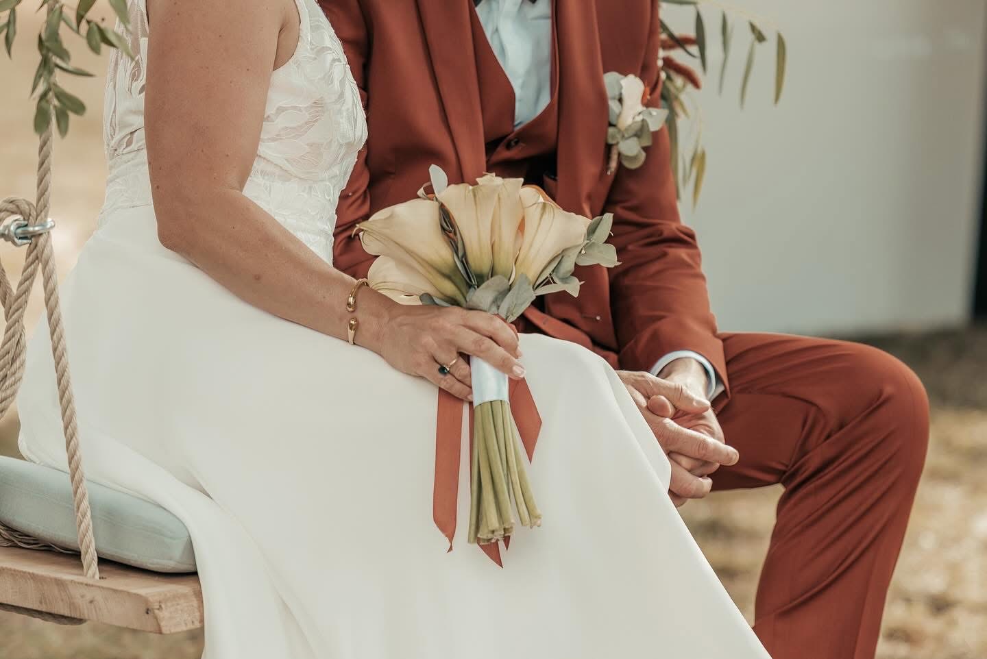 Bouquet de mariée en callas lors de la cérémonie